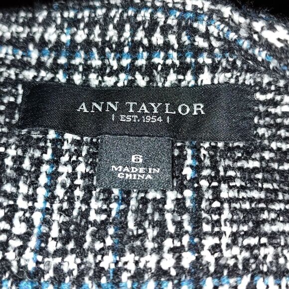 Ann Taylor black white wool blend pencil skirt  Sz 6 NWOT - Picture 4 of 5